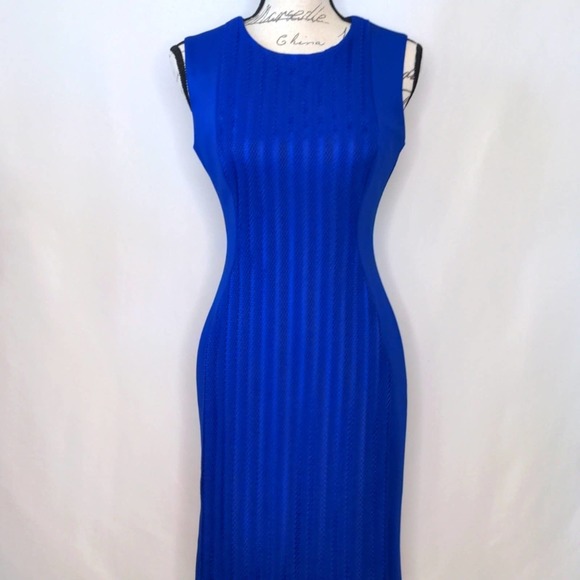 Calvin Klein Dresses & Skirts - Calvin Klein Royal Blue Lace Front Cocktail Dress Size 2